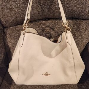 Coach Cream Leather Shoulder Bag